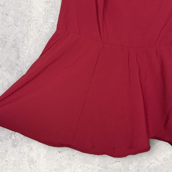 Torrid Peplum Crepe Sweetheart Neck Top Red Size 1X Blouse Puff Sleeve Retro Top - Picture 10 of 14
